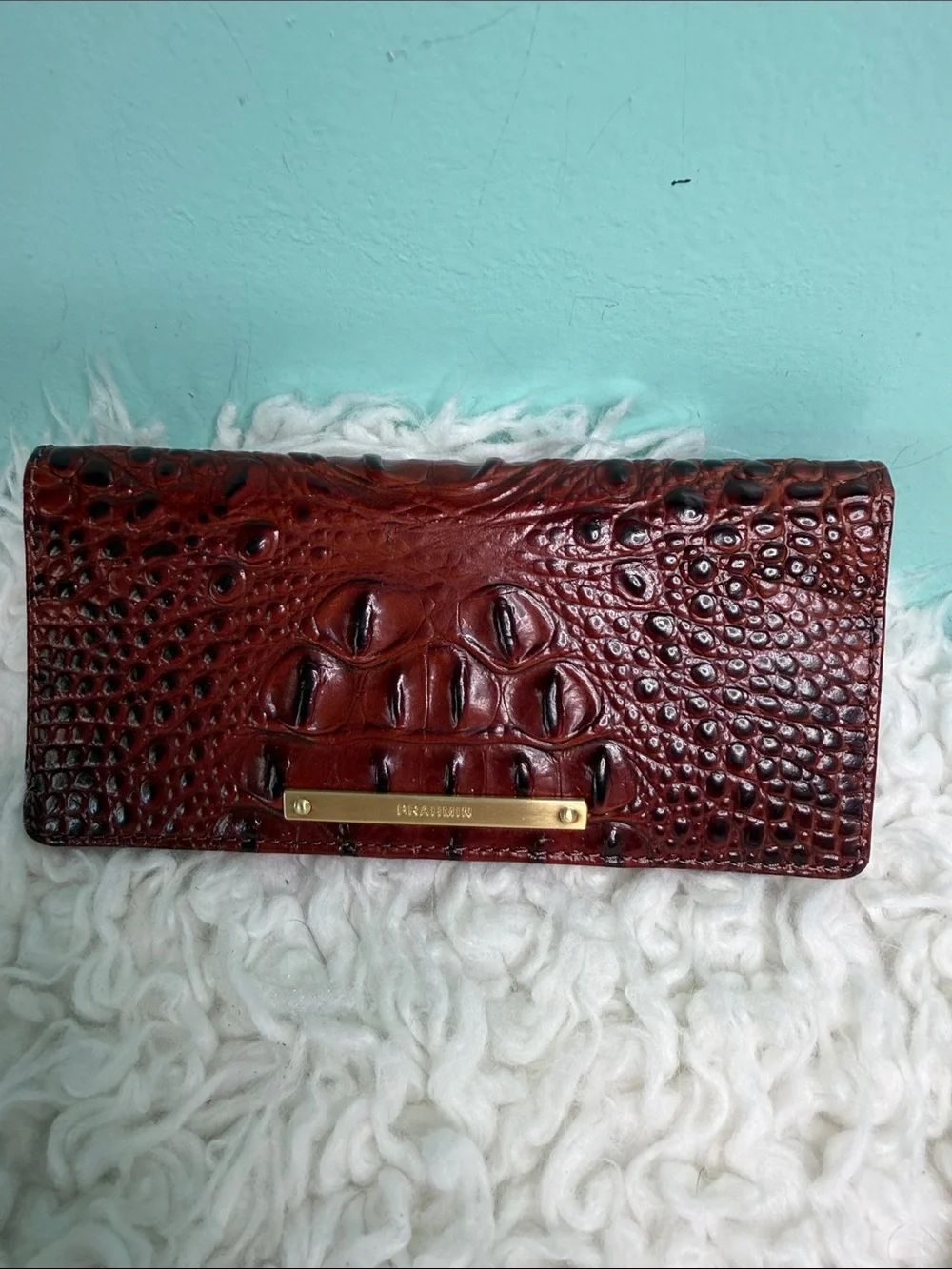Brahmin Ady -Embossed Leather  Wallet  with Gold Hardware